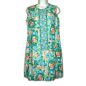 Vintage A Dixie Lou Frock Mod Floral Shorts Skort Romper Playsuit Women's 14